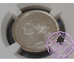 British India 1840 Victoria 1/4 Rupee NGC MS63