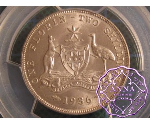 Australia 1936 Florin PCGS MS63