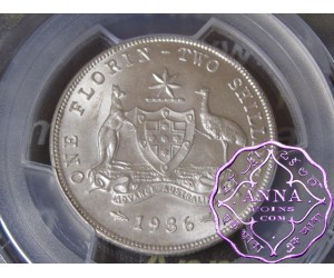 Australia 1936 Florin PCGS MS64