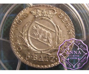 Switzerland 1826 Bern 5 Batzen PCGS MS66