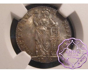 Netherlands West Indies 1794 FOED 1/4 Gulden NGC MS65
