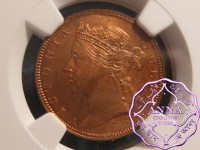 Straits Settlements 1889 Victoria 1/2 Cent NGC MS64RB
