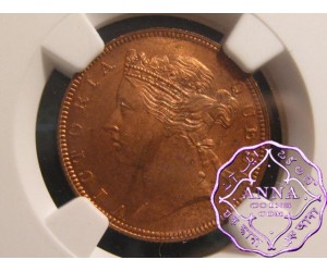 Straits Settlements 1889 Victoria 1/2 Cent NGC MS64RB