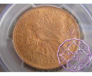 NZ 1963 Penny PCGS MS64RD