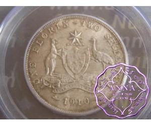 Australia 1910 Florin PCGS MS63