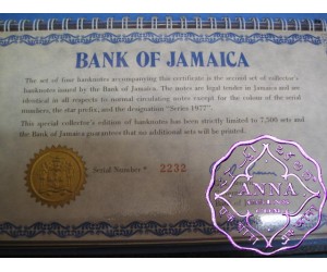 Jamaica 1977 Star 4 Note Set  UNC