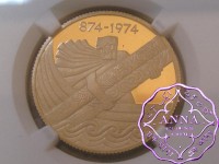 Iceland 1974 gold Proof "First Settlement" 10000 Kronur NGC PR70 Ultra Cameo