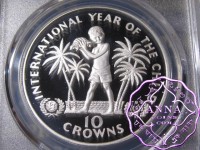 Turks & Caicos 1982 Silver Proof 10 Crowns PCGS PR69DCAM Deep Ultra Cameo