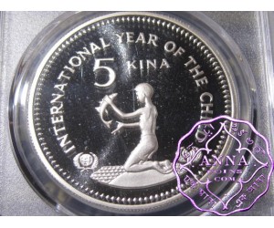 Papua New Guinea 1981 Silver Proof 5 Kina PCGS PR68DCAM Deep Ultra Cameo
