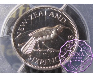 NZ 1965 Proofflike Sixpence PCGS PL66