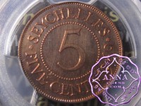 Seychelles 1969 proof 5 CentsPCGS PR66RD