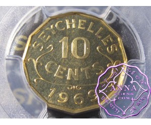 Seychelles 1969 Proof 10 Cents PCGS PR66