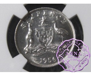 Australia 1956 Proof Sixpence NGC PF65