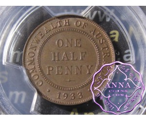 Australia 1933 Halfpenny PCGS MS63BN