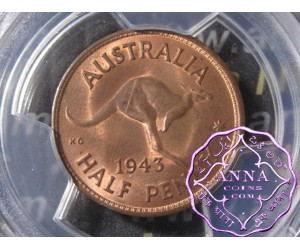 Australia 1943 M Halfpenny PCGS MS64RB