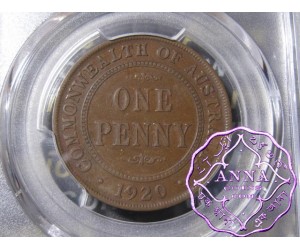 Australia 1920 Penny Double Dot PCGS VF20
