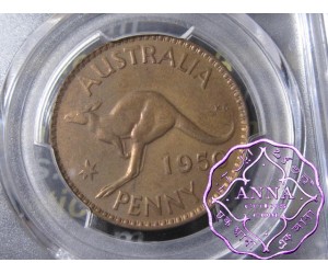 Australia 1950 M Penny PCGS MS63BN Double Date