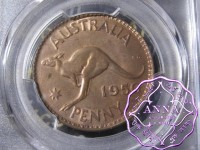 Australia 1950 M Penny PCGS MS63RB