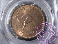 Australia 1951 PL Penny PCGS MS64RB