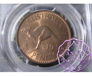 Australia 1951 PL Penny PCGS MS64RB