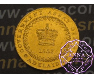 Australia 1852 Victoria Gold "Adelaide" Pound Type II aUNC