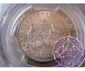 Australia 1918 Florin PCGS MS62