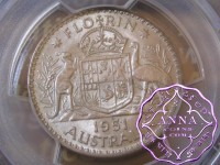 Australia 1951 Florin PCGS MS62