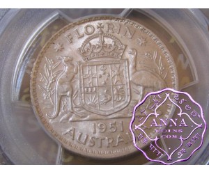 Australia 1951 Florin PCGS MS63