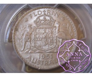 Australia 1951 Florin PCGS MS63