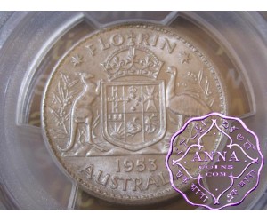 Australia 1953 Florin PCGS MS63