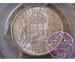 Australia 1953 Florin PCGS MS63