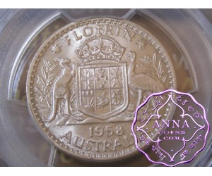 Australia 1958 Florin PCGS MS65