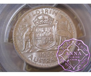 Australia 1959 Florin PCGS MS63