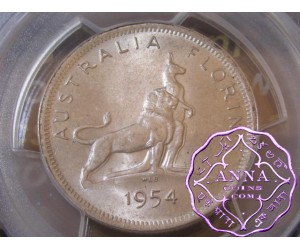 Australia 1954 Royal Visit Florin PCGS MS63