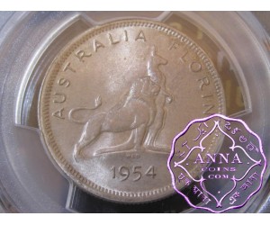 Australia 1954 Royal Visit Florin PCGS MS65