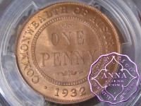 Australia 1932 Penny PCGS MS63RB