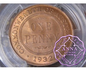 Australia 1932 Penny PCGS MS63RB