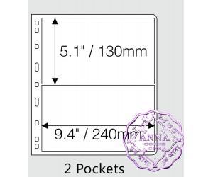 2 Pockets Widened Transparent PCGS PMG Banknote Album Insert Page Sheets