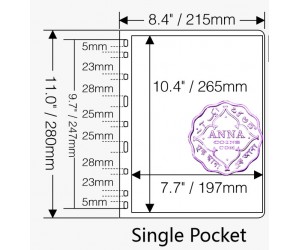 PCCB Single Pockets Transparent Stamp Banknote Album Insert Page Sheets