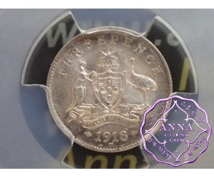 Australia 1918 Threepence PCGS MS65