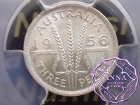Australia 1956 Threepence PCGS MS65 Australia 1956 Threepence PCGS MS65