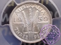 Australia 1959 Threepence PCGS MS64 Australia 1959 Threepence PCGS MS64