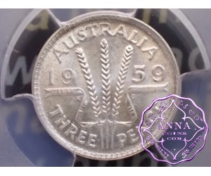 Australia 1959 Threepence PCGS MS64