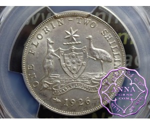 Australia 1926 Florin PCGS MS61
