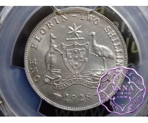 Australia 1928 Florin PCGS MS62