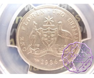 Australia 1936 Florin PCGS MS62