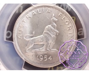 Australia 1954 Royal Visit Florin PCGS MS64