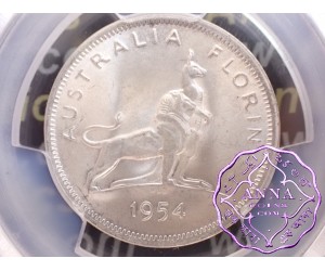 Australia 1954 Royal Visit Florin PCGS MS64