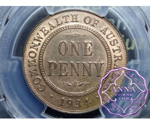 Australia 1934 Penny PCGS MS63RB