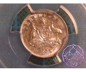 Australia 1925 Threepence PCGS MS62